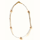 Mara Moon X Kazuri- Ndogo Necklace (Sky & Pearl)