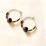 Mara Moon X Kazuri- Ndogo Earrings in Black and Midnight